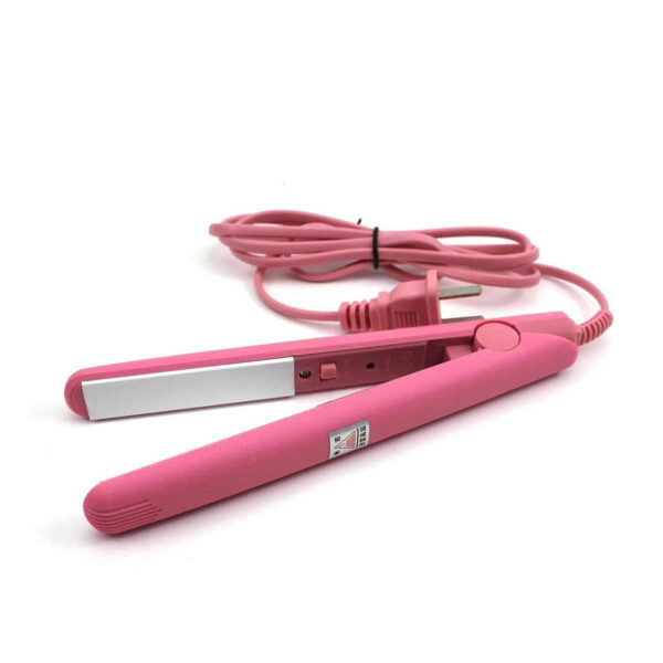 mini portable ceramic hair straightener & curler | smooth, silky, frizz free styling | random color