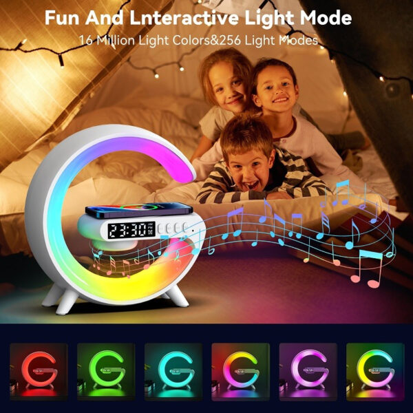 g63 bluetooth speaker atmosphere light wireless charger bedside music wake up light bluetooth sound multiple light modes