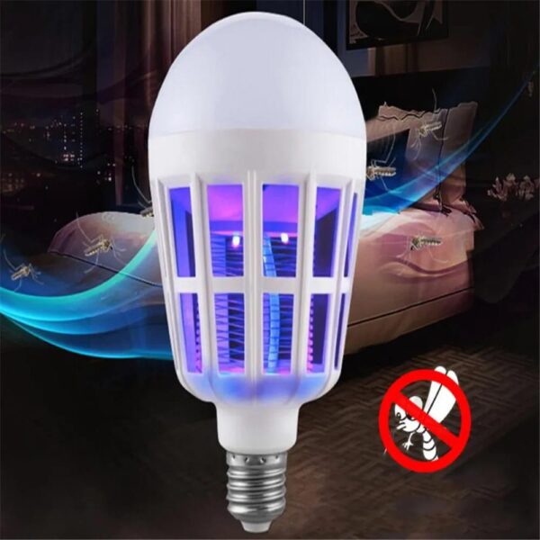 2 in 1 led mosquito killer bulb | 15w insect zapper light | silent, odorless, energy saving