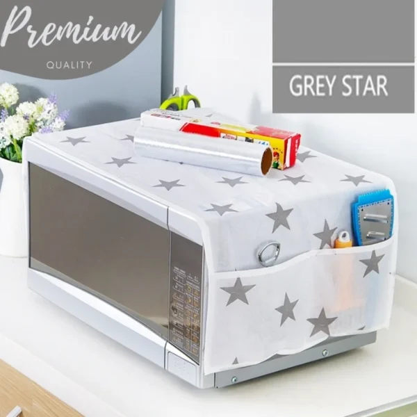 oven & microwave cover waterproof oil dust protection with double side pockets