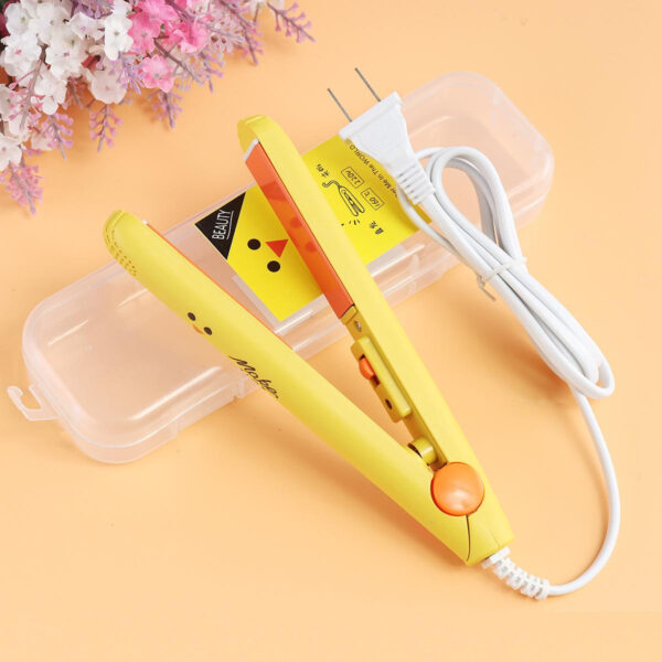 mini portable ceramic hair straightener & curler | smooth, silky, frizz free styling | random color