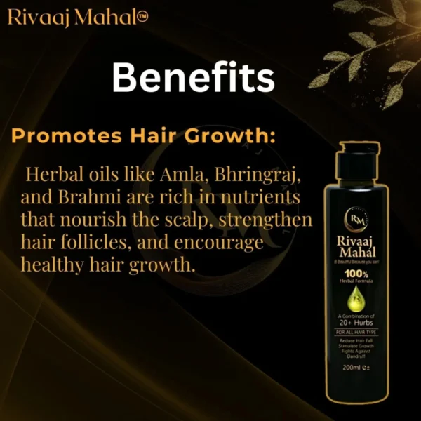 rivaaj mahal 100% herbal hair oil | natural blend of 20+ herbs for strong & healthy hair