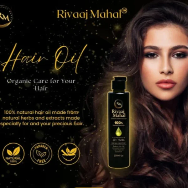 rivaaj mahal 100% herbal hair oil | natural blend of 20+ herbs for strong & healthy hair