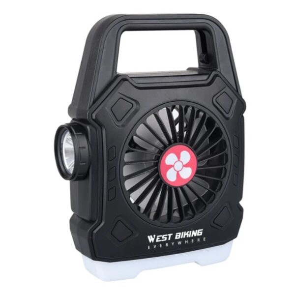 multipurpose rechargeable desk & camping fan with led light, flashlight & power bank – for home, travel & outdoor use | random color