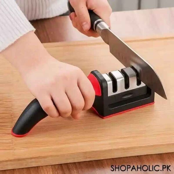 3 in 1 knife sharpener set with ceramic peeler | 3 stage blade sharpener & non slip handle