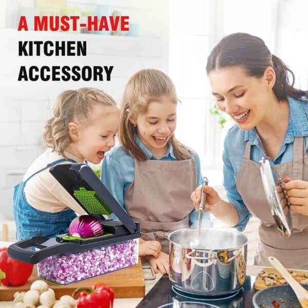 16 in 1 high quality mandoline slicer & vegetable chopper | multifunctional food cutter, grater & shredder for kitchen