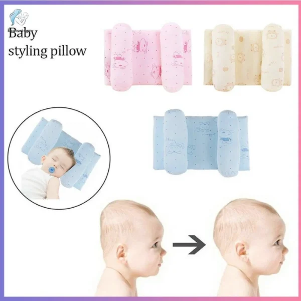 soft breathable baby head shaping pillow for flat head prevention