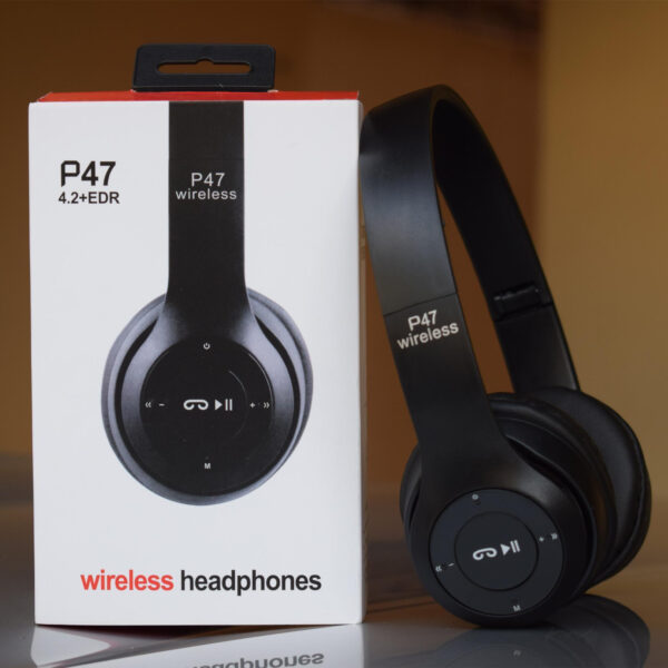 p47 wireless headphones | bluetooth foldable headset with microphone support fm radio tf for pc tv smart phones & tablets