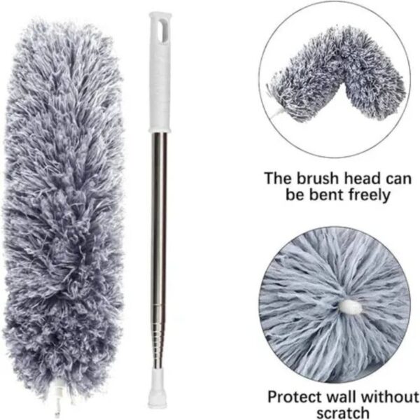 extendable microfiber duster with long telescopic handle | long reach, bendable head, washable fan & ceiling cleaner