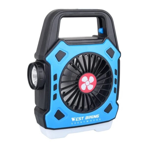 multipurpose rechargeable desk & camping fan with led light, flashlight & power bank – for home, travel & outdoor use | random color