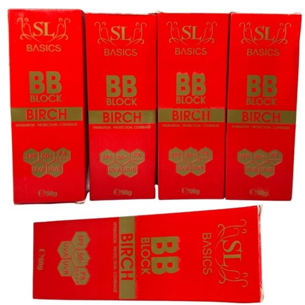 sl basics bb block spf 50g – tinted sunscreen with hydration, uv protection & flawless coverage | vitamin e & lotus extract