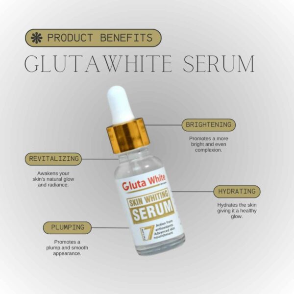 gluta white face glowing serum | skin & glutathione brightening | 30ml