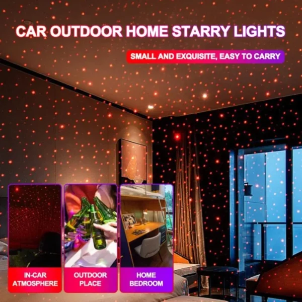 led galaxy star usb decoration light | starry laser projector night light for home & car