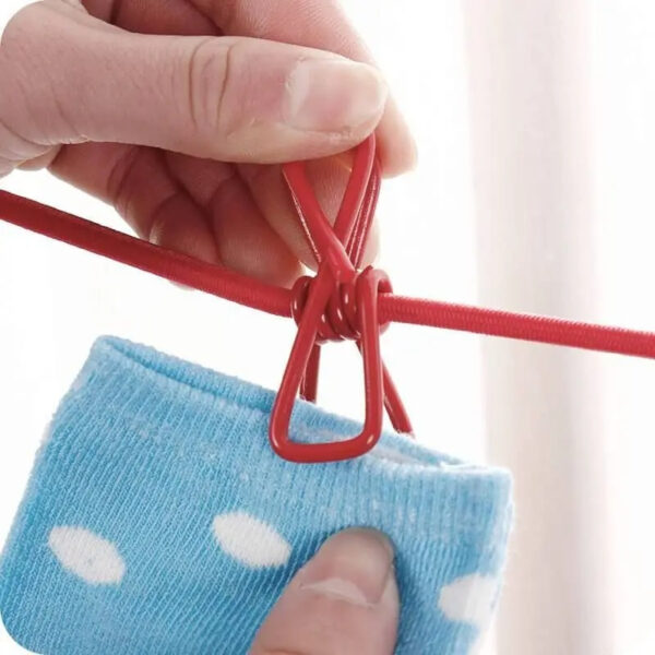 portable drying rope with 12 clips & 2 hooks