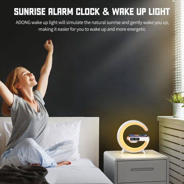 g63 bluetooth speaker atmosphere light wireless charger bedside music wake up light bluetooth sound multiple light modes