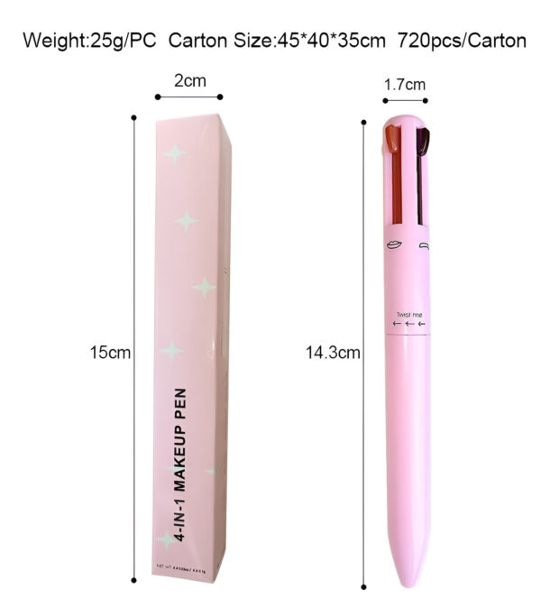 4 in 1 makeup pen: waterproof eyeliner, brow pencil, highlighter & shadow stick