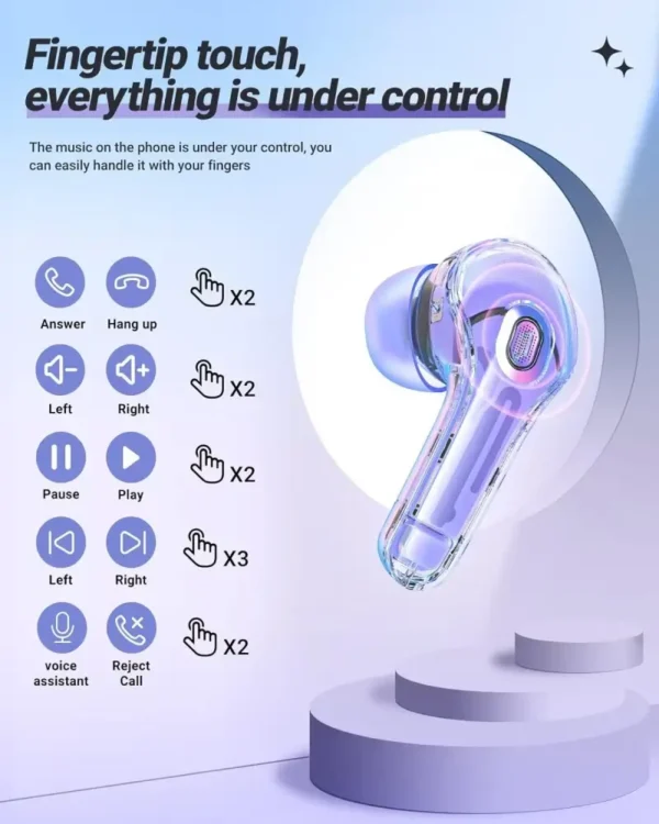 air 39 transparent bluetooth earbuds | high quality sound, super bass, enc technology, hd calling, bluetooth 5.3