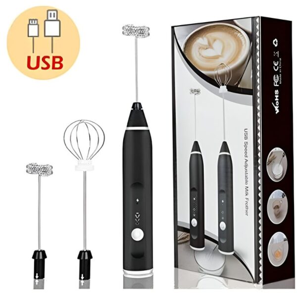 rechargeable electric coffee frother & egg beater | high speed handheld mixer with usb charging
