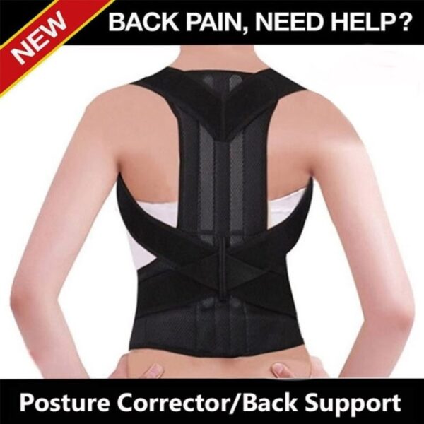 back pain relief posture corrector belt | adjustable back & shoulder support for better posture, lower & upper back pain