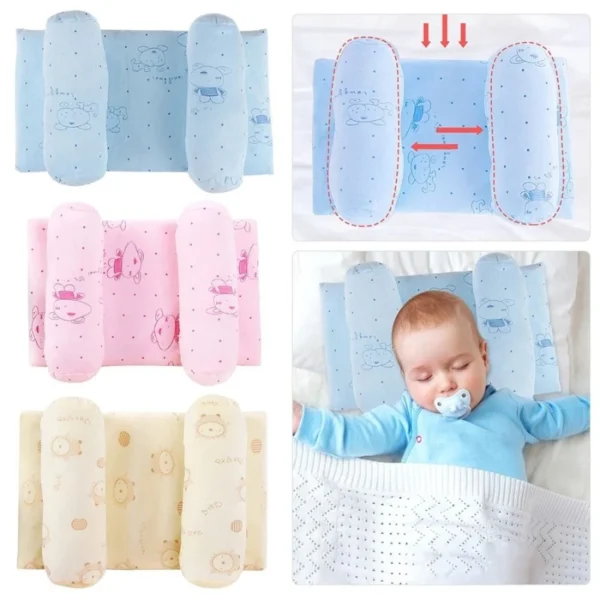 soft breathable baby head shaping pillow for flat head prevention