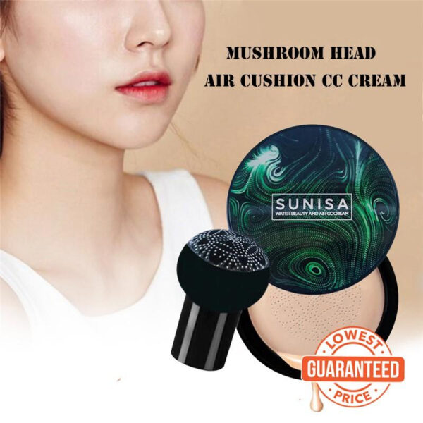 sunisa foundation base original 3 in 1 | air cushion cc & bb cream | waterproof foundation | moisturizing liquid foundation with sponge