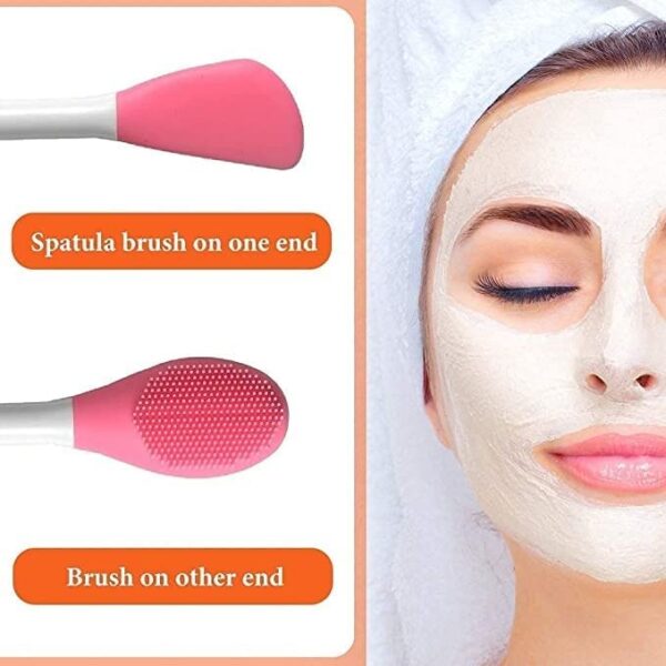 double ended silicone face mask & cleansing brush | soft, reusable skin care applicator tool (pack of 2)