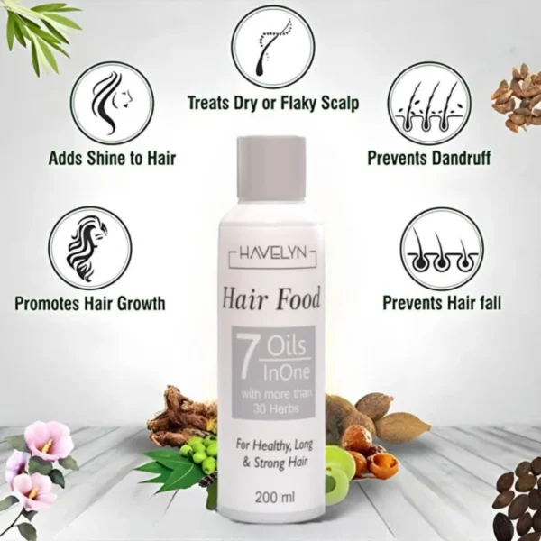 havelyn hair food oil 200ml | 7 oils in one with 30+ herbal extracts for strong & healthy hair