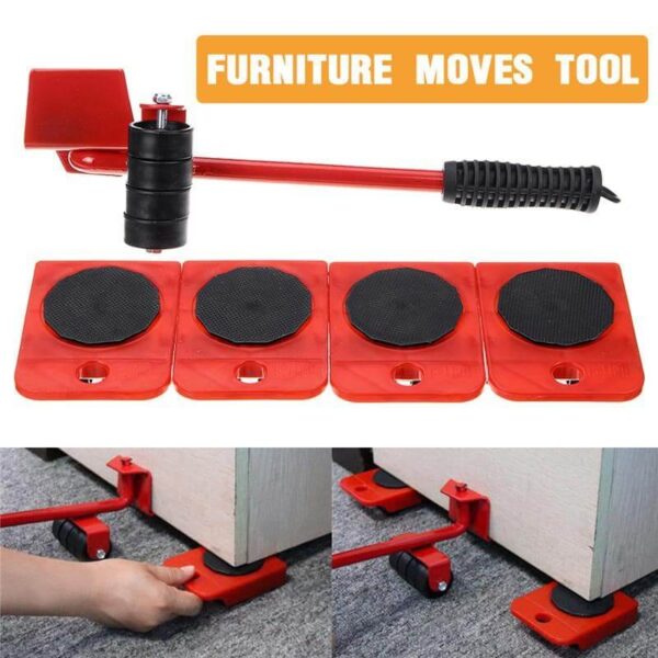 5 in 1 heavy furniture mover tool set | lifter & roller kit