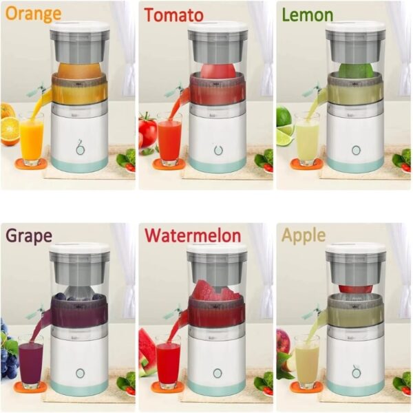 portable electric citrus juicer | usb rechargeable, hands free orange & lemon juice extractor, easy to clean