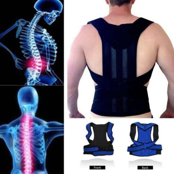 back pain relief posture corrector belt | adjustable back & shoulder support for better posture, lower & upper back pain