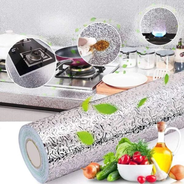 marble sheet sticker | silver foil | 60 x 200 cm