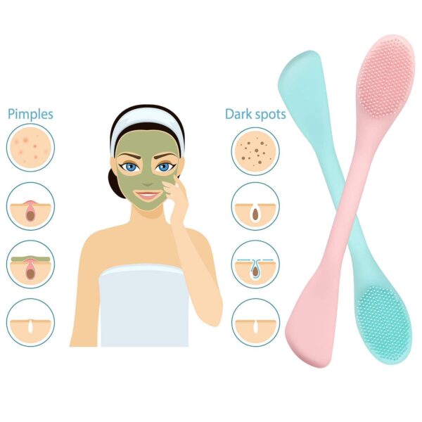 double ended silicone face mask & cleansing brush | soft, reusable skin care applicator tool (pack of 2)