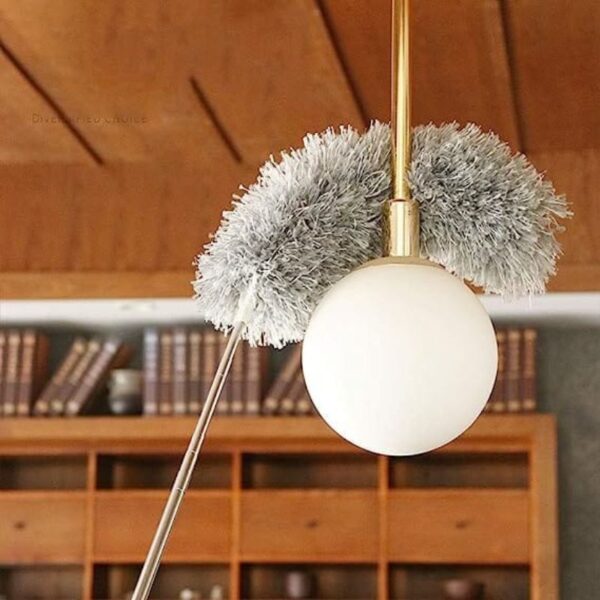 extendable microfiber duster with long telescopic handle | long reach, bendable head, washable fan & ceiling cleaner