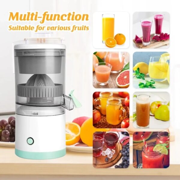 portable electric citrus juicer | usb rechargeable, hands free orange & lemon juice extractor, easy to clean
