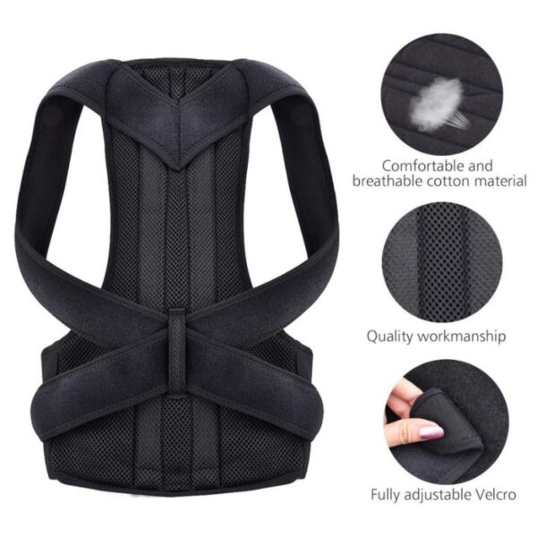 back pain relief posture corrector belt | adjustable back & shoulder support for better posture, lower & upper back pain