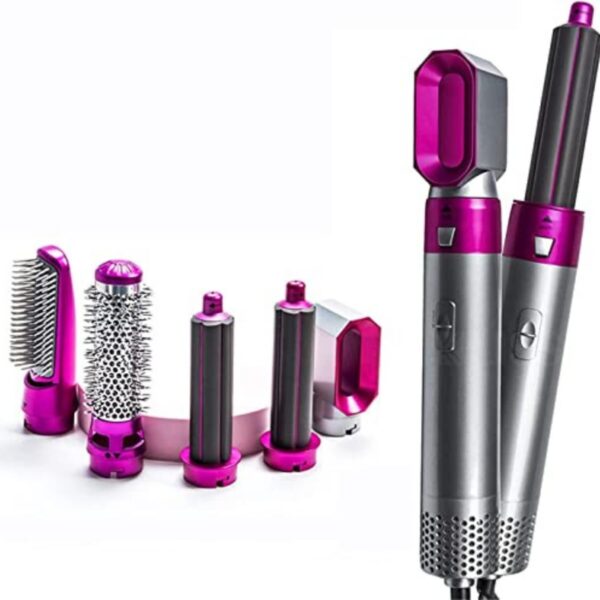5 in 1 electric hair dryer brush kit i blow dryer, straightener, curler & volumizer (random color)