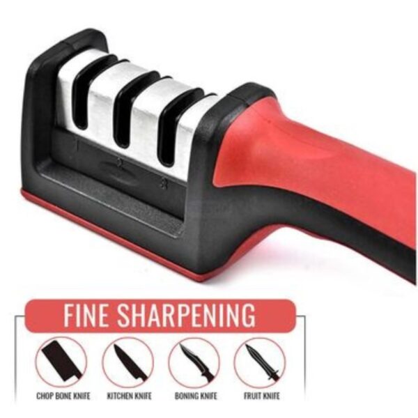 3 in 1 knife sharpener set with ceramic peeler | 3 stage blade sharpener & non slip handle