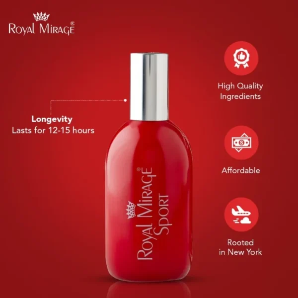 royal mirage sport eau de cologne 120ml | long lasting unisex perfume