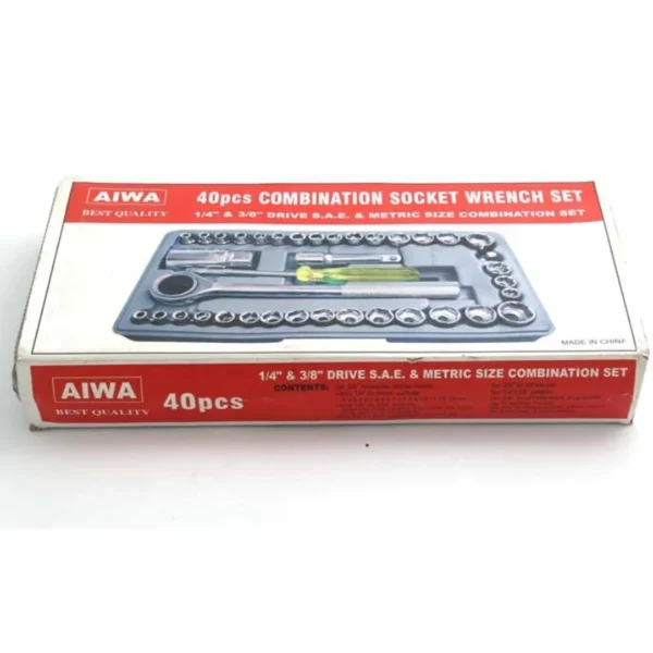40pcs aiwa socket wrench tool kit | stainless steel, durable, multi purpose