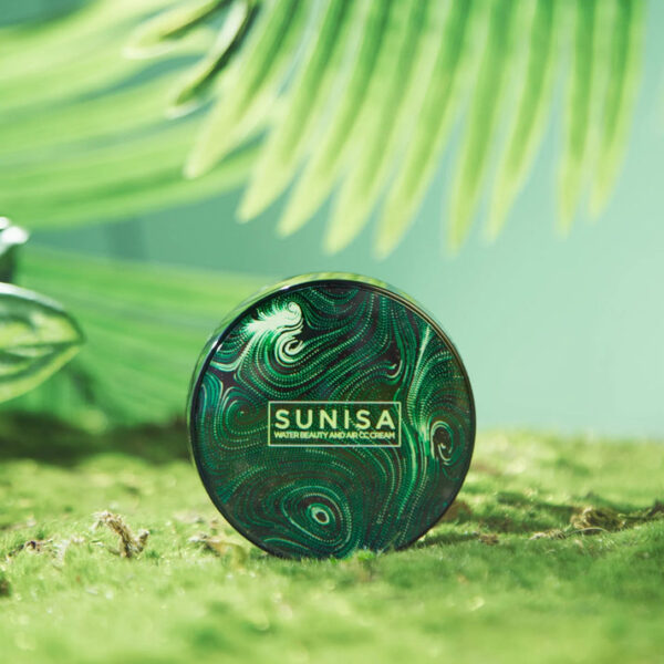 sunisa foundation base original 3 in 1 | air cushion cc & bb cream | waterproof foundation | moisturizing liquid foundation with sponge