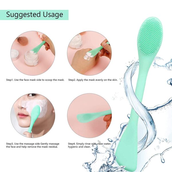 double ended silicone face mask & cleansing brush | soft, reusable skin care applicator tool (pack of 2)