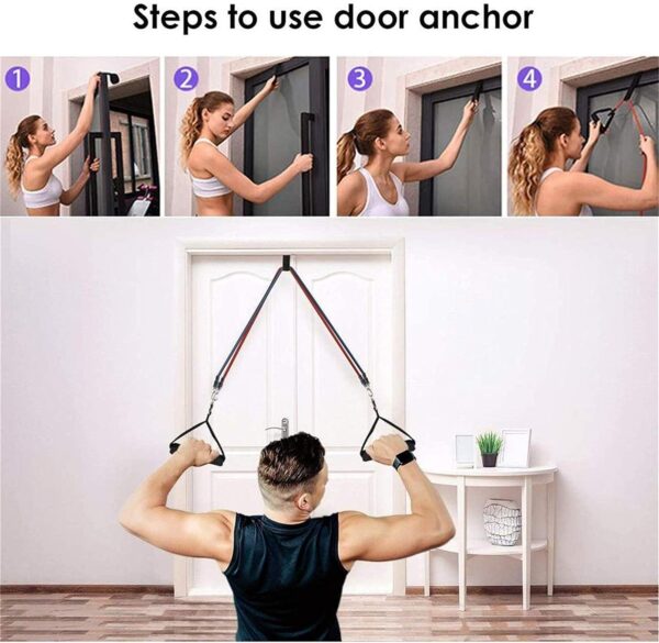 gym belt with box | 5 in 1 power exercise resistance band set – adjustable fitness equipment for all