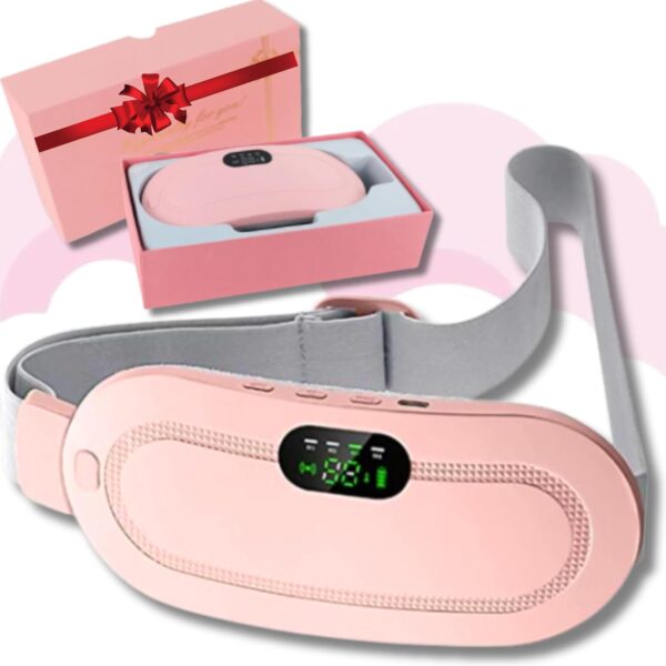 digital period heating pad & vibrating belt | 3 heat levels, 4 massage modes – fast relief for menstrual cramps