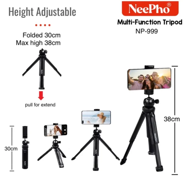 nepho np 999 tripod stand & extendable selfie stick | your ultimate photography companion