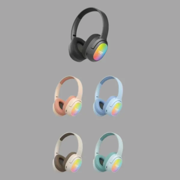 lelisu ls 257 wireless stereo headphones | bluetooth 5.4 over ear headset with type c charging & led lights