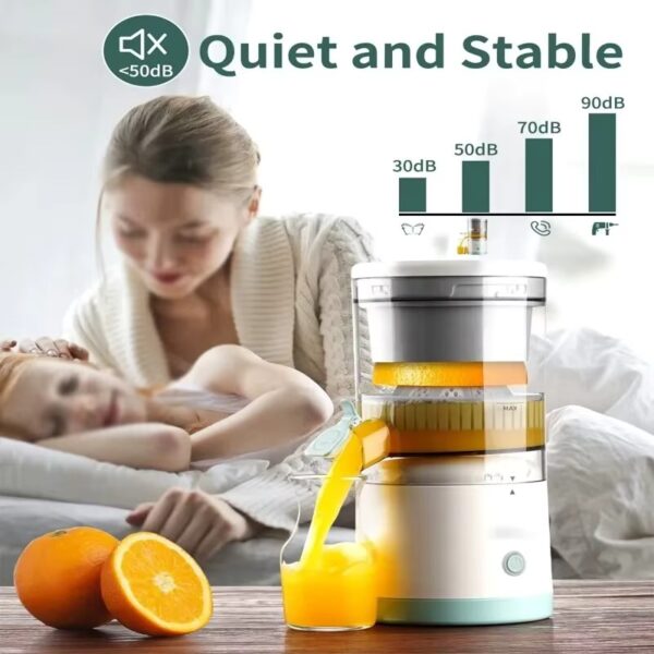 portable electric citrus juicer | usb rechargeable, hands free orange & lemon juice extractor, easy to clean