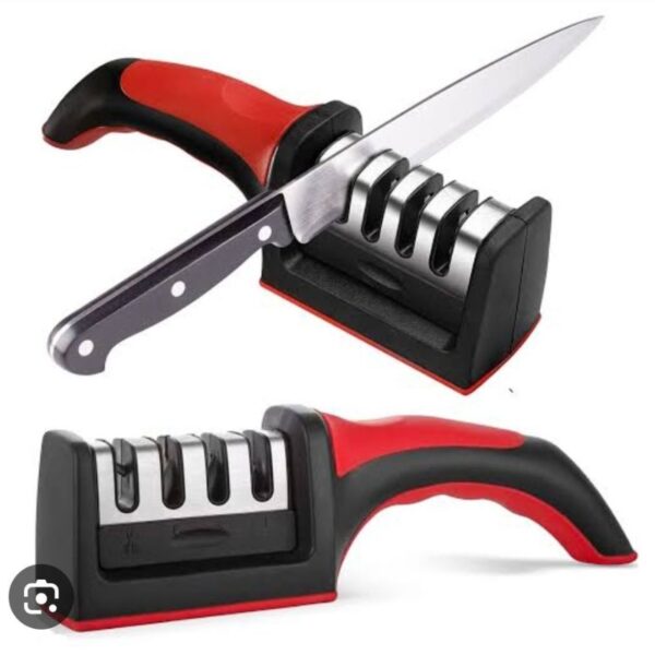 3 in 1 knife sharpener set with ceramic peeler | 3 stage blade sharpener & non slip handle