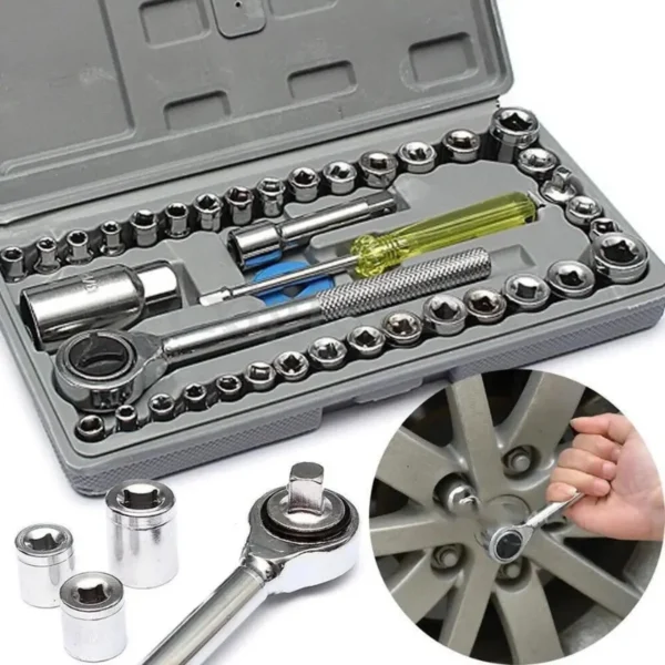 40pcs aiwa socket wrench tool kit | stainless steel, durable, multi purpose
