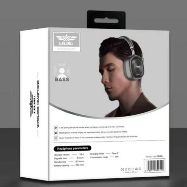 lelisu ls 255 bass wireless headphones | bluetooth over ear headset with type c interface