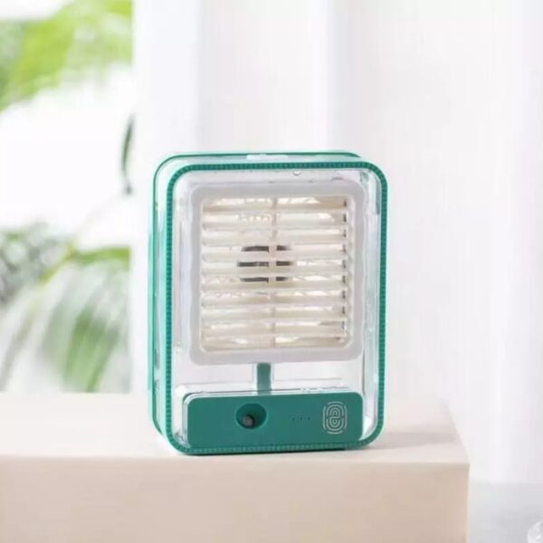 portable usb air cooler fan – 3 speed, mist spray, rechargeable | random color